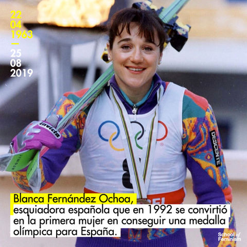 Blanca Fernández Ochoa, esquiadora y primera mujer en conseguir una medalla olímpica para España.