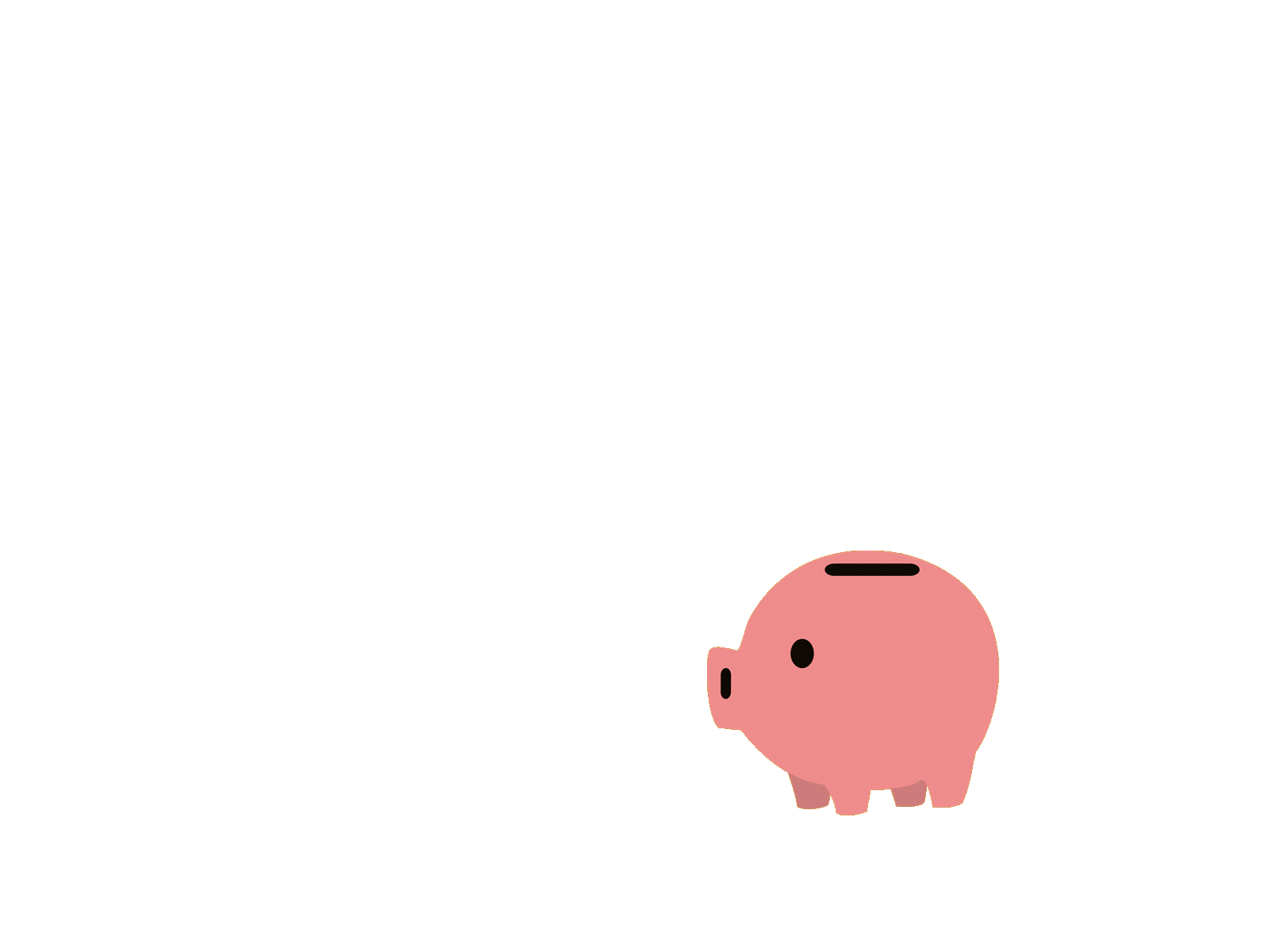 Geld regnet auf ein Sparschwein im Comic-Stil. Animiert in After Effects. Alert für Twitch.