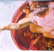 Otros Años mural project, a recreation of the creation of Adam.