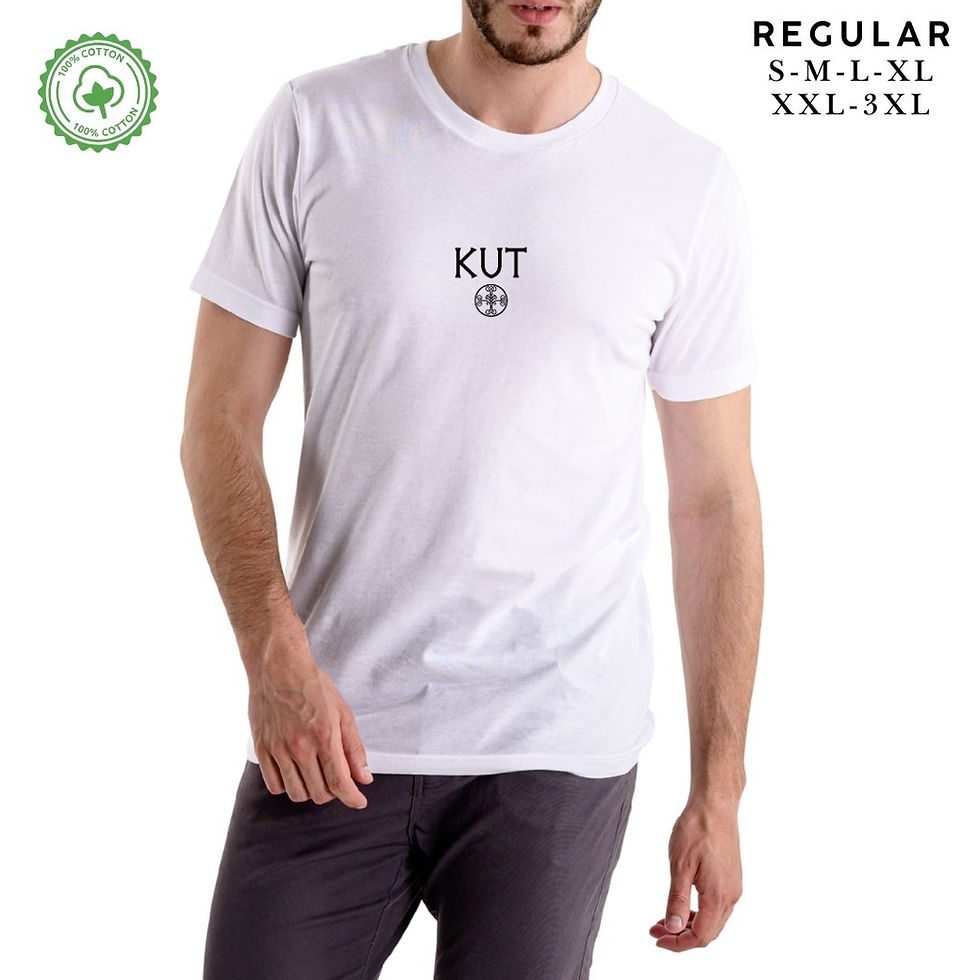 Küçük resim: "KUT" Türk Motifli Pamuklu Unisex Tshirt