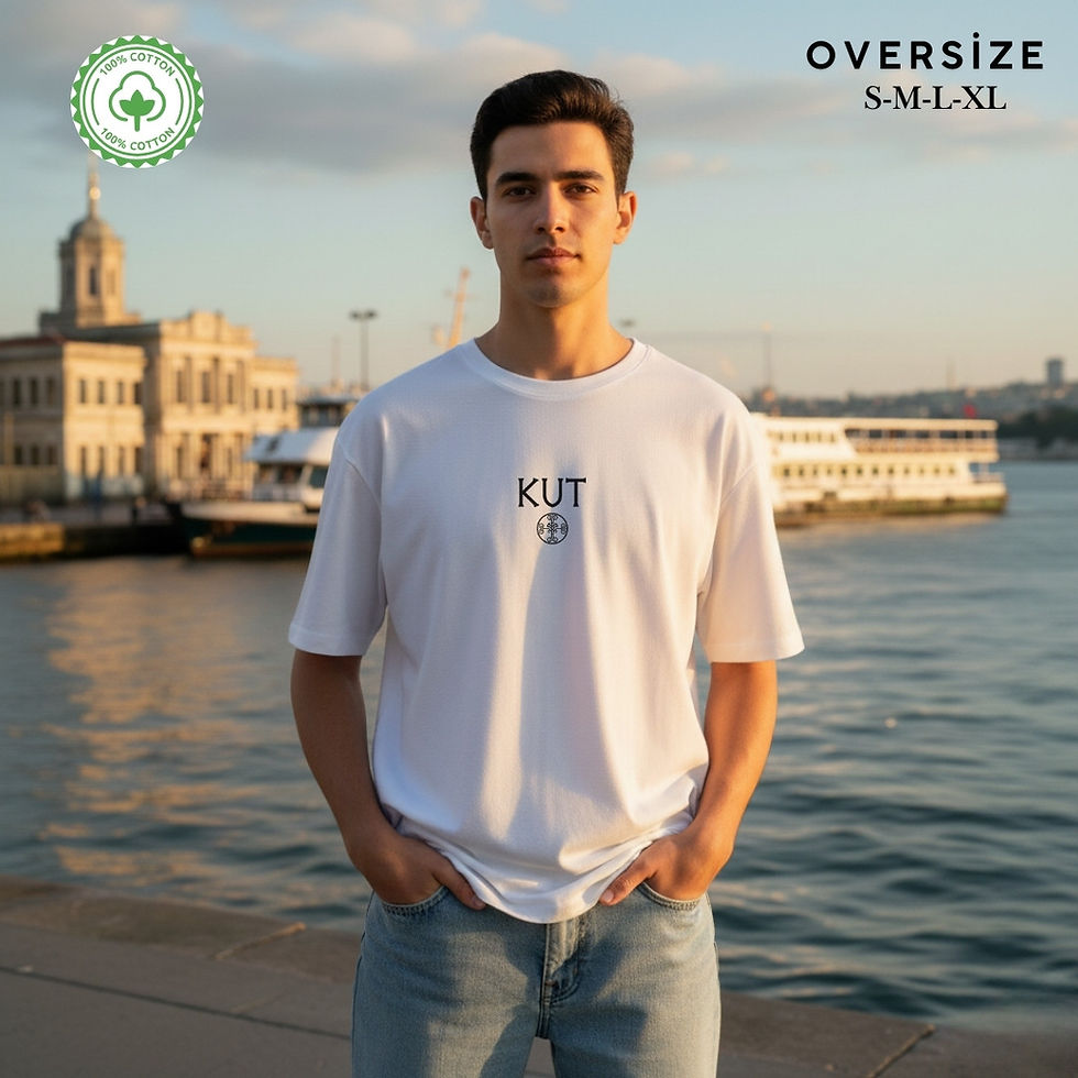 Küçük resim: "KUT" Türk Motifli Pamuklu Unisex Tshirt
