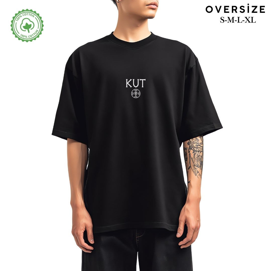 "KUT" Türk Motifli Pamuklu Unisex Tshirt