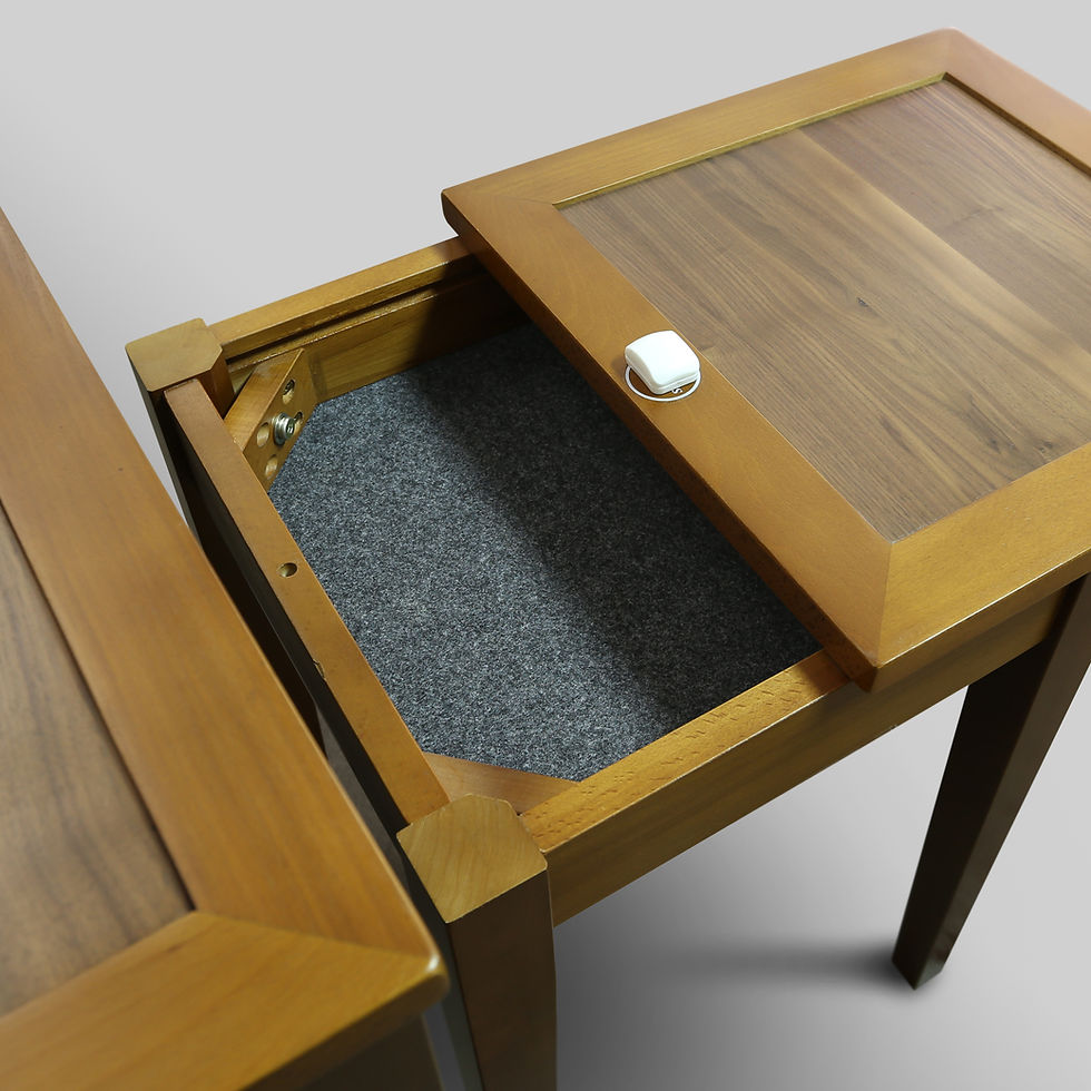Thumbnail: Lincoln Nesting End Tables with Concealed Compartment, Solid American Walnut Top