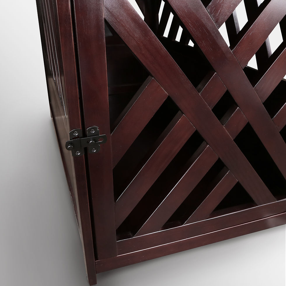 Thumbnail: Modern Lattice Wooden Pet Crate End Table