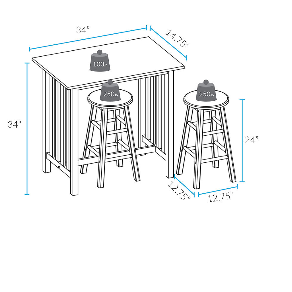 Thumbnail: 3pcs Breakfast Set made with Solid Wood