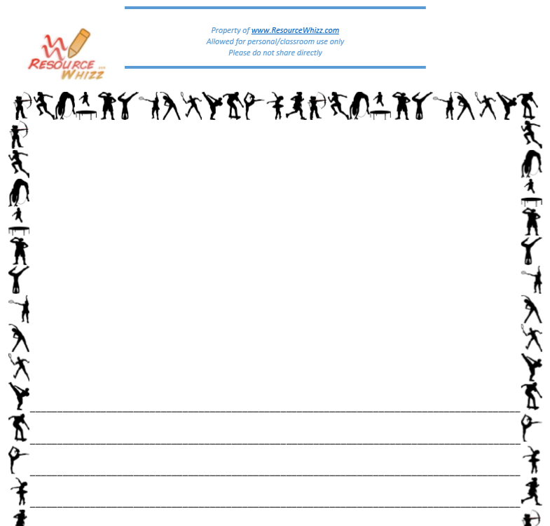 Thumbnail: Healthy Living - Sports silhouette cut outs and border bundle