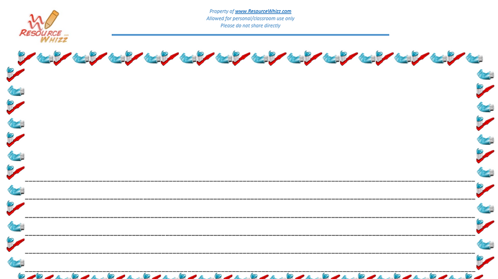 Thumbnail: Healthy Living Toothpaste and Brush Page border