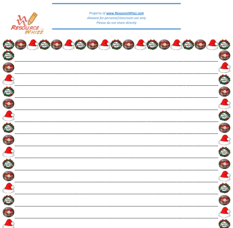 Thumbnail: Christmas - Santa bauble Page Border