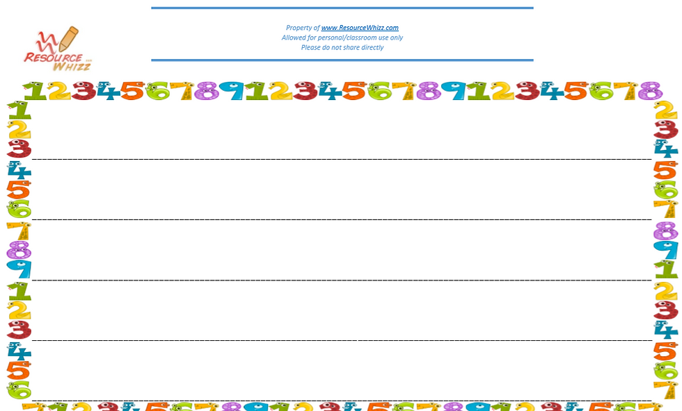 Thumbnail: Maths 1-9 Page Border