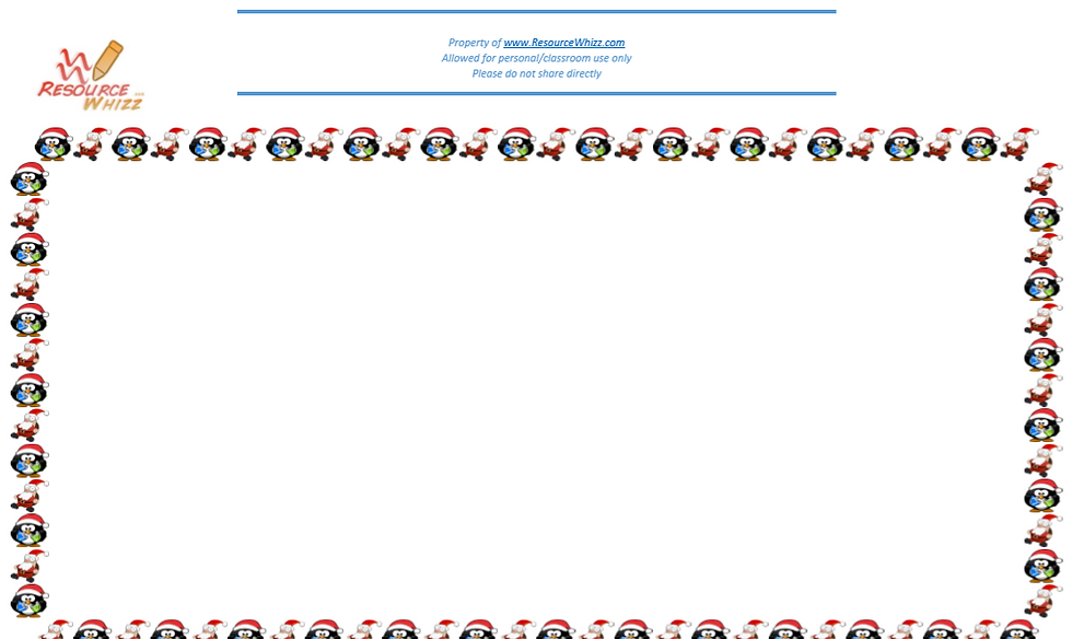 Thumbnail: Christmas - Santa & Penguin Page Border