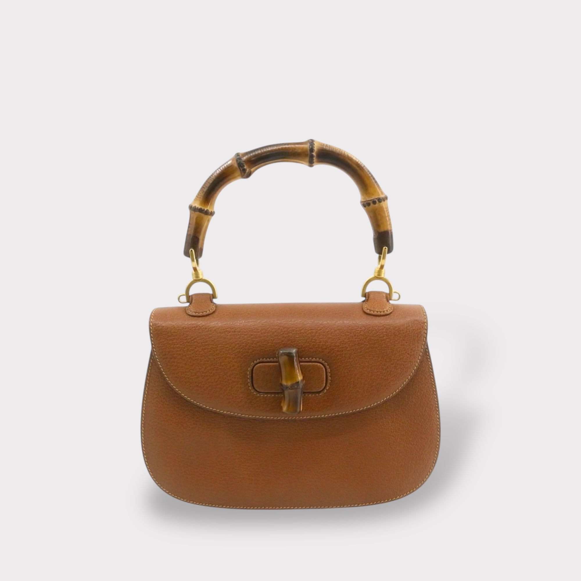 Gucci Convertible Bamboo Top Handle Brown
