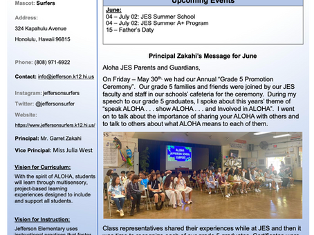 Principal's Newsletter - June 2025