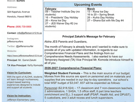 Principal's Newsletter - February 2026