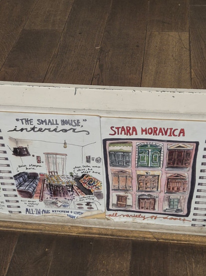Decorative posters in the gallery at Impact Hub Belgrade