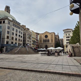 The main square in the centre of Lleida, Spain
