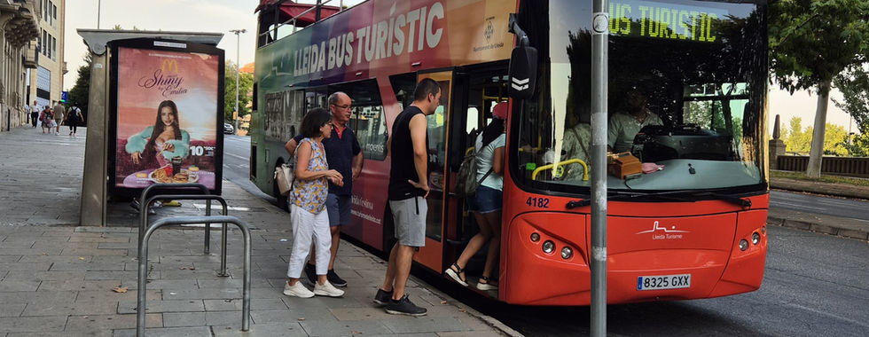 The tourist bus in Lleida, Spain