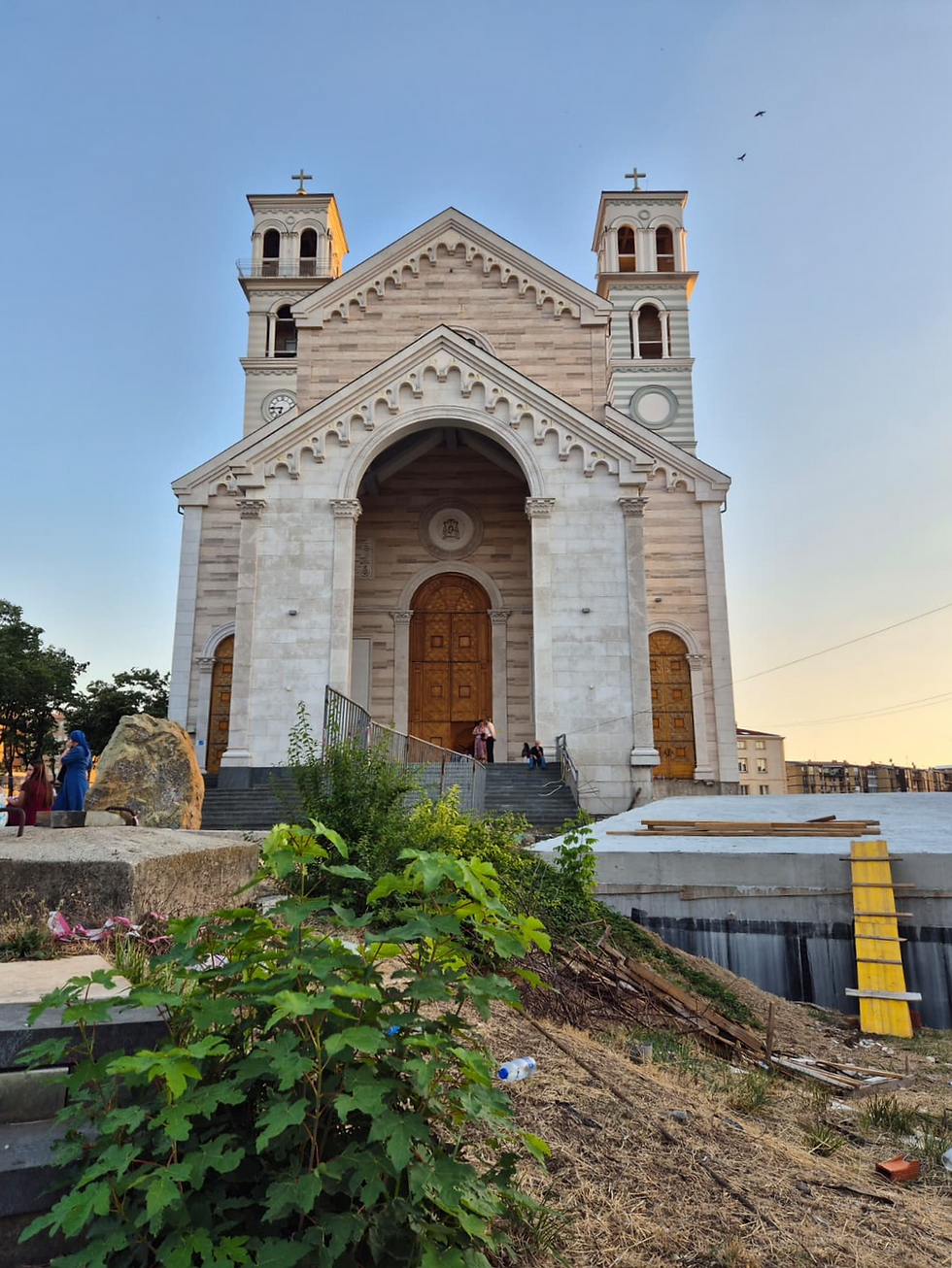 The exterior of the Cathedral of Saint Mother Teresa, Pristina