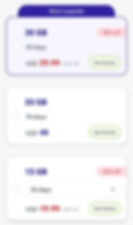 Prices for 30GB, 20GB and 15GB eSIMs for Jetpac in Vietnam