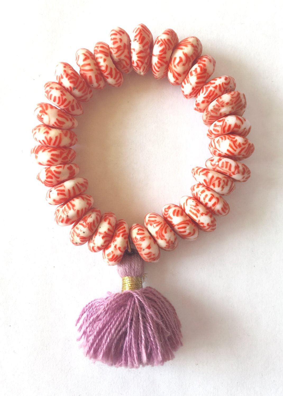 Candy Cane Glass & Lilac Tassel
