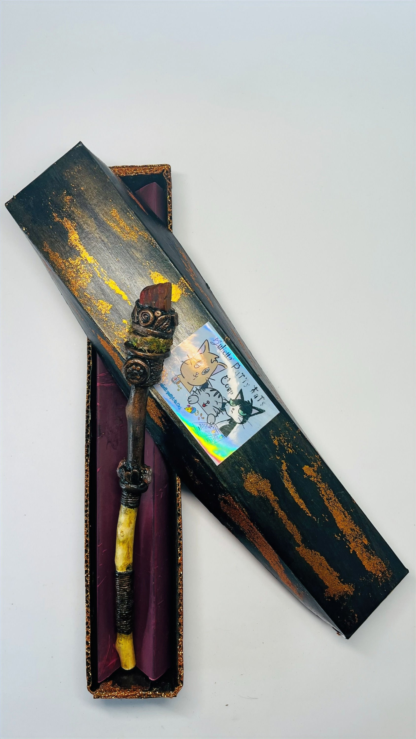 Jasper Chakra Natural Wood Healing Wand w/Interchangeable Head