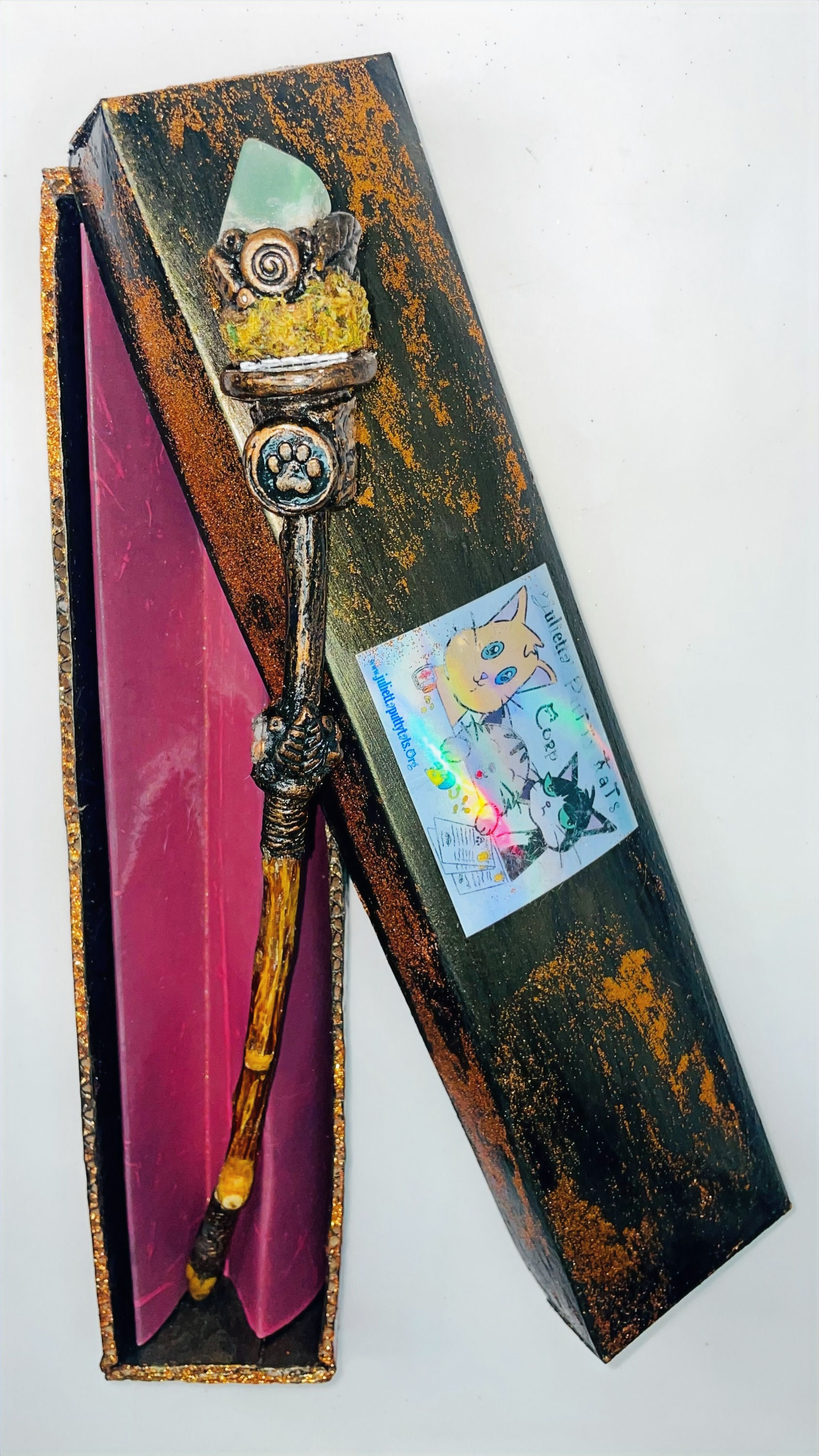 Aventurine  Chakra Natural Wood Healing Wand w/Interchangeable Head