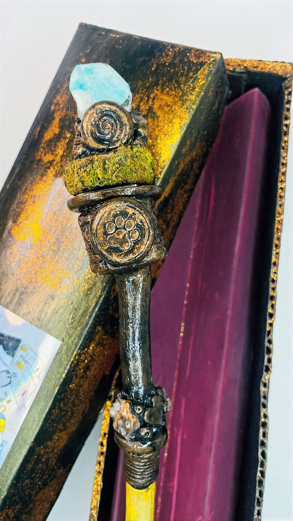 Thumbnail: Amazonite w/Mica Chakra Natural Wood Healing Wand w/Interchangeable Head