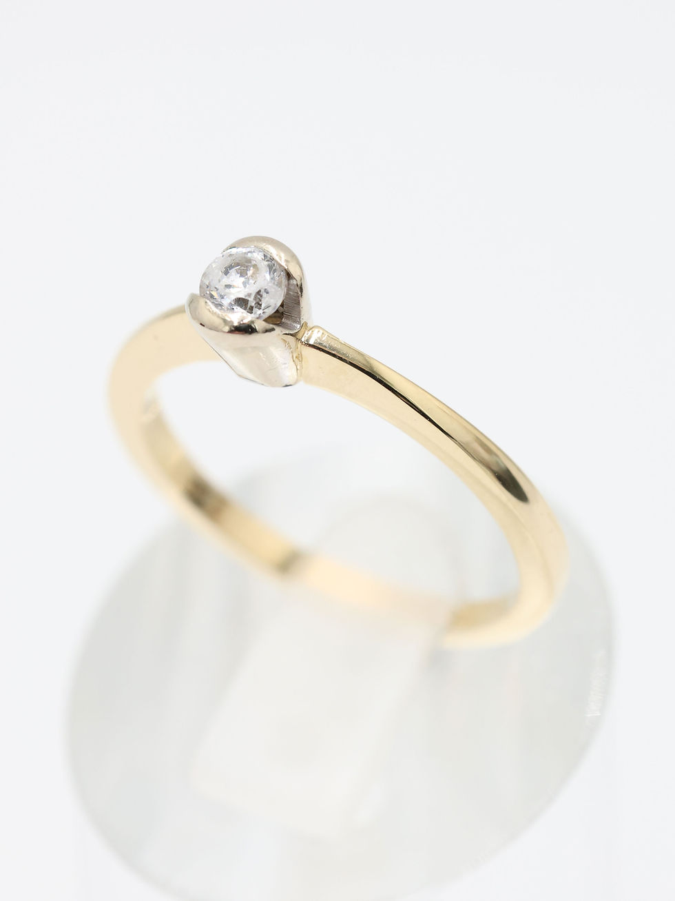 Thumbnail: 14ct Yellow Gold CZ Solitaire Ring