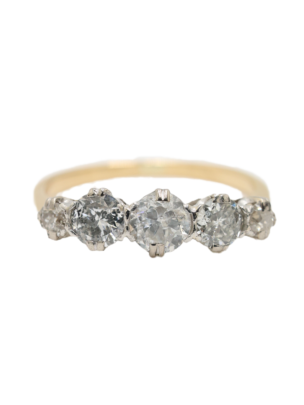 Thumbnail: 18ct Yellow Gold 1.68 Carat Diamond 5 Stone Ring