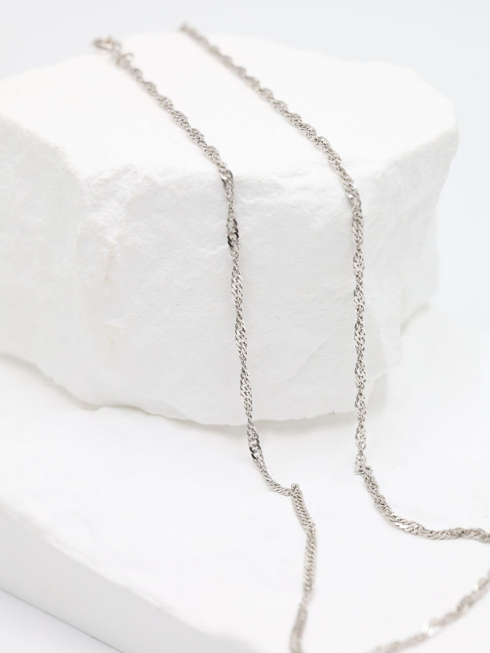 9ct White Gold Singapore Link Chain 18"