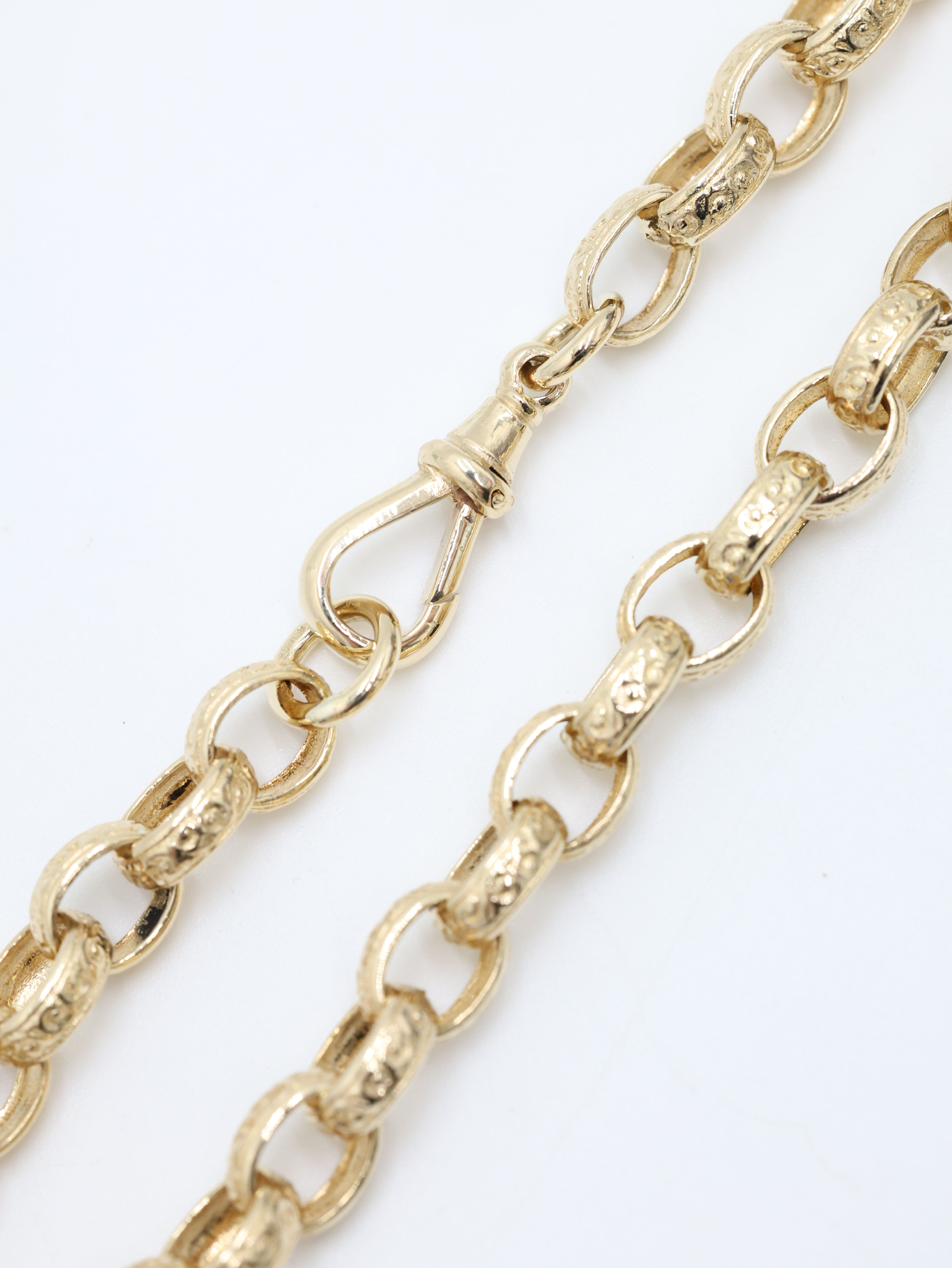 9ct Yellow Gold Full Patterned Belcher Link Chain 26"