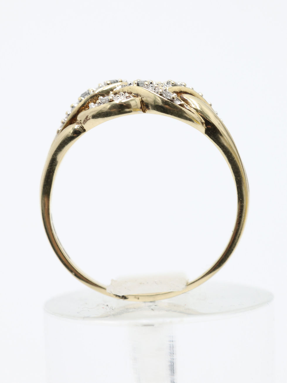 Thumbnail: 9ct Yellow Gold 0.07 Carat Diamond Knot Cluster Ring