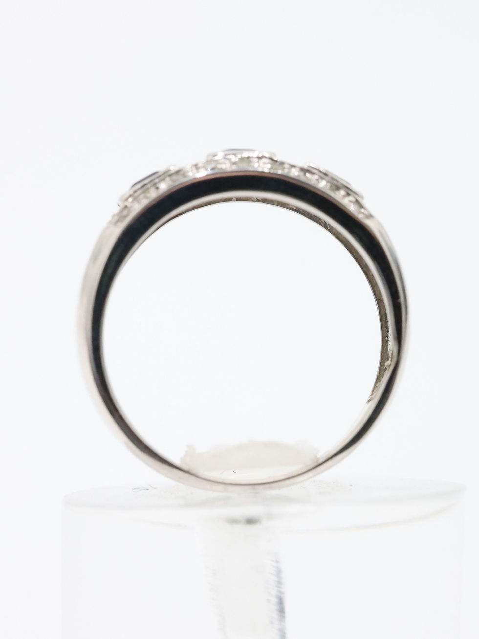 Thumbnail: 9ct White Gold Sapphire & Diamond Trilogy Cluster Ring