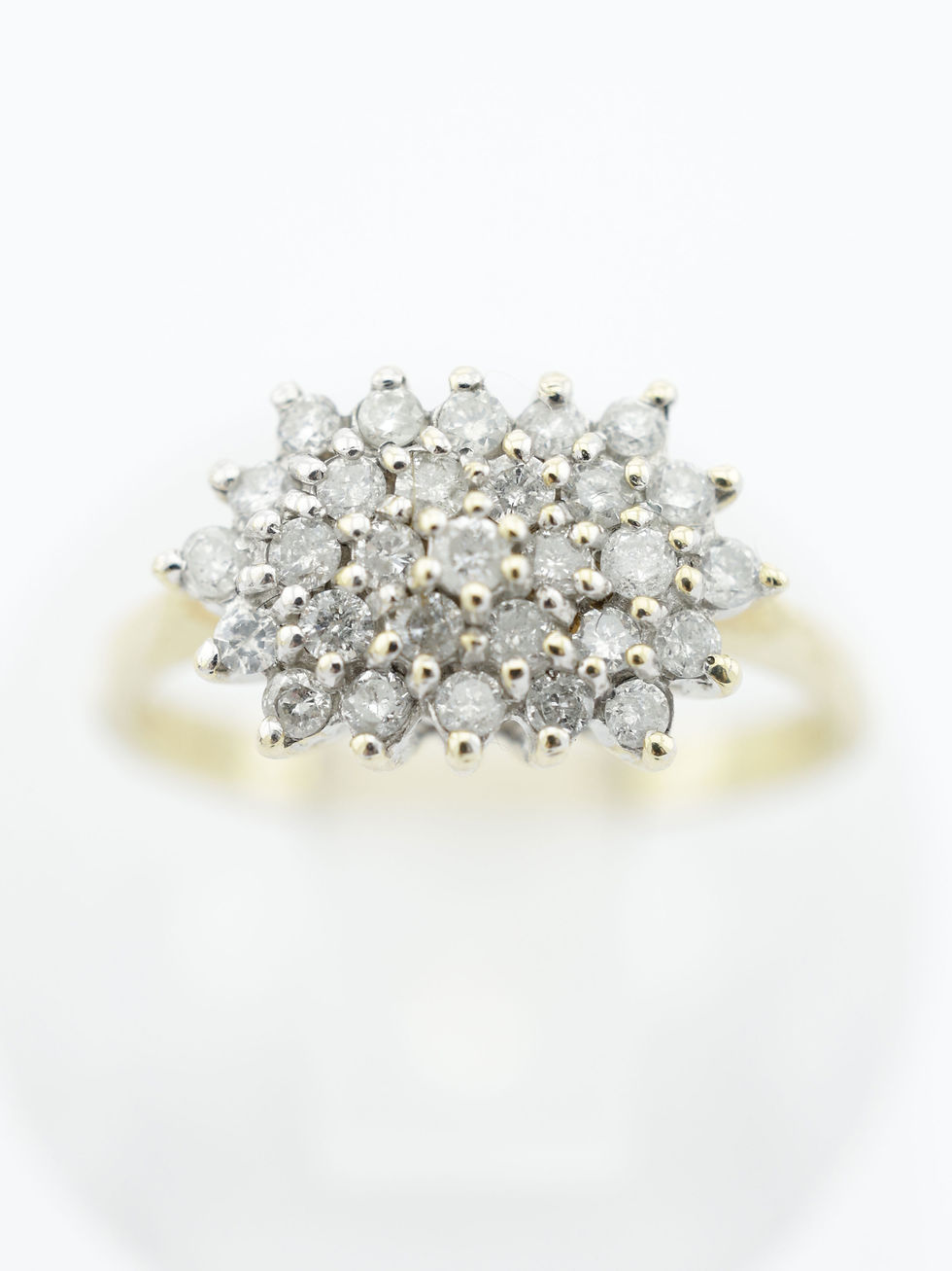 Thumbnail: 9ct Yellow Gold 1/2 Carat Diamond Cluster Ring
