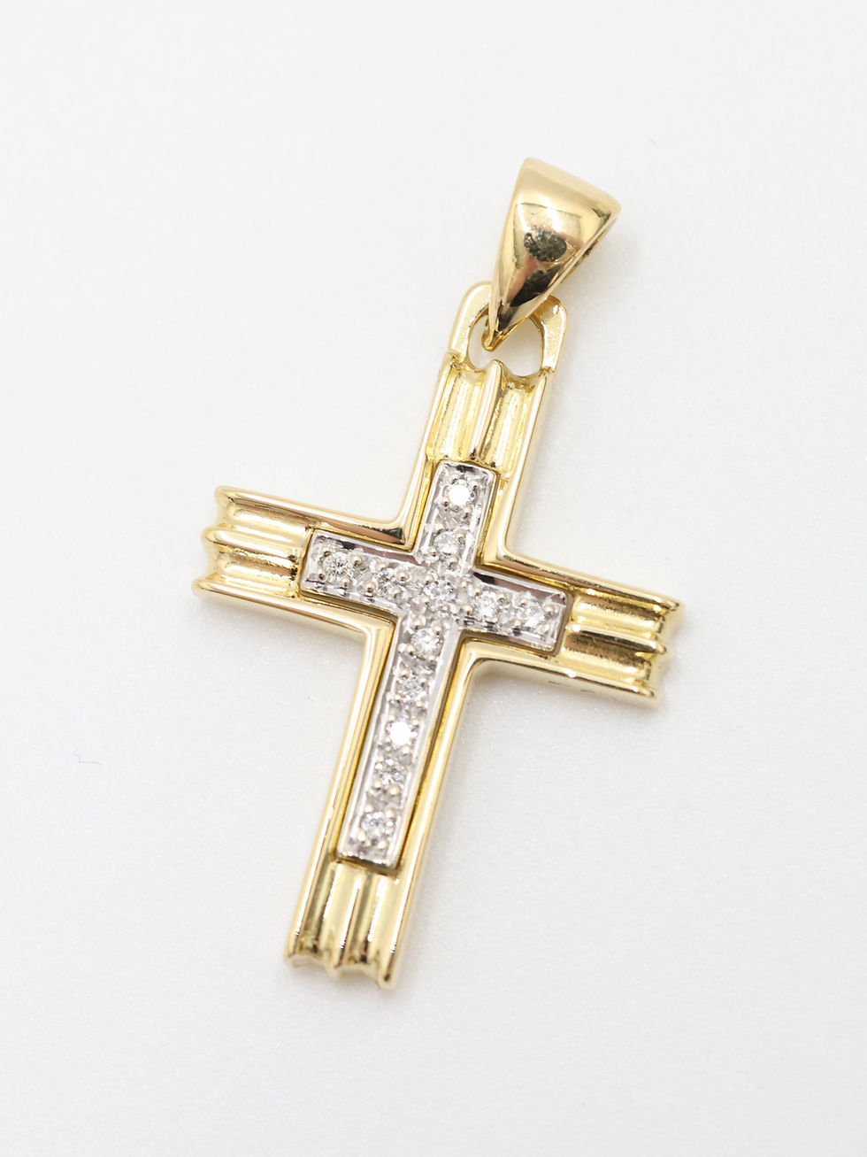 Thumbnail: 18ct Yellow Gold Diamond Cross Pendant