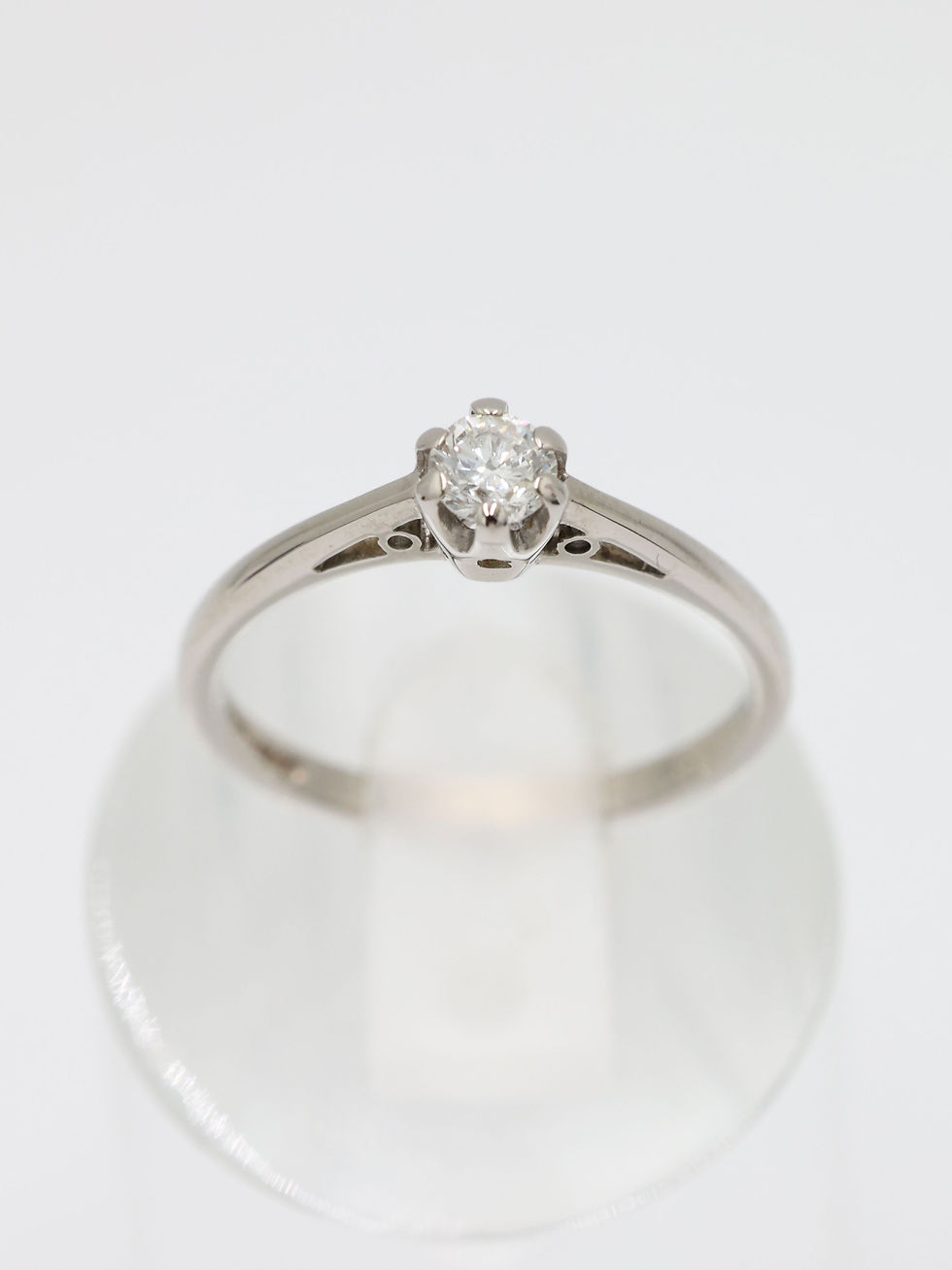 Thumbnail: 9ct White Gold 1/4 Carat Diamond Solitaire Ring