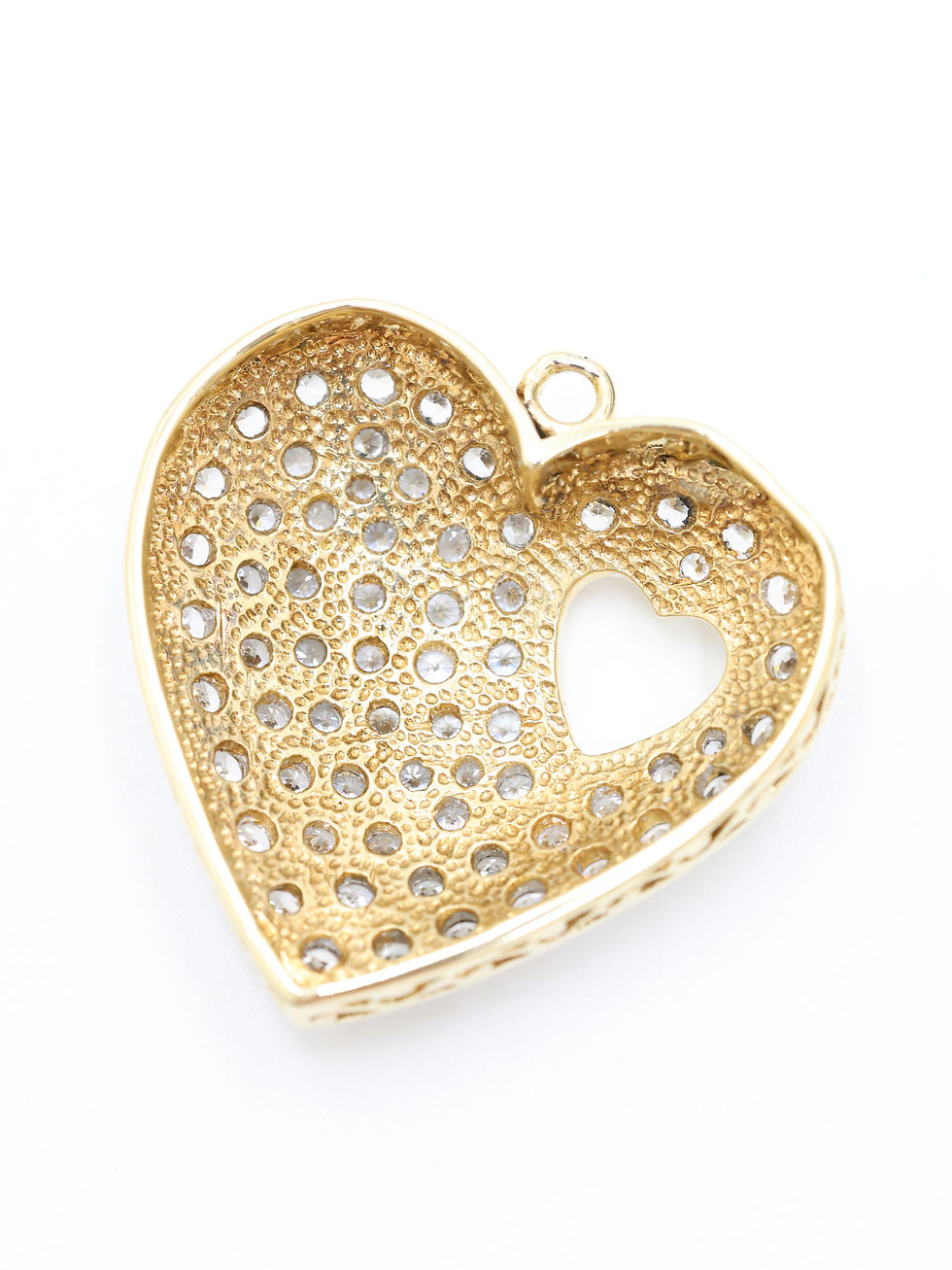 Thumbnail: 9ct Yellow Gold CZ Large Heart Pendant