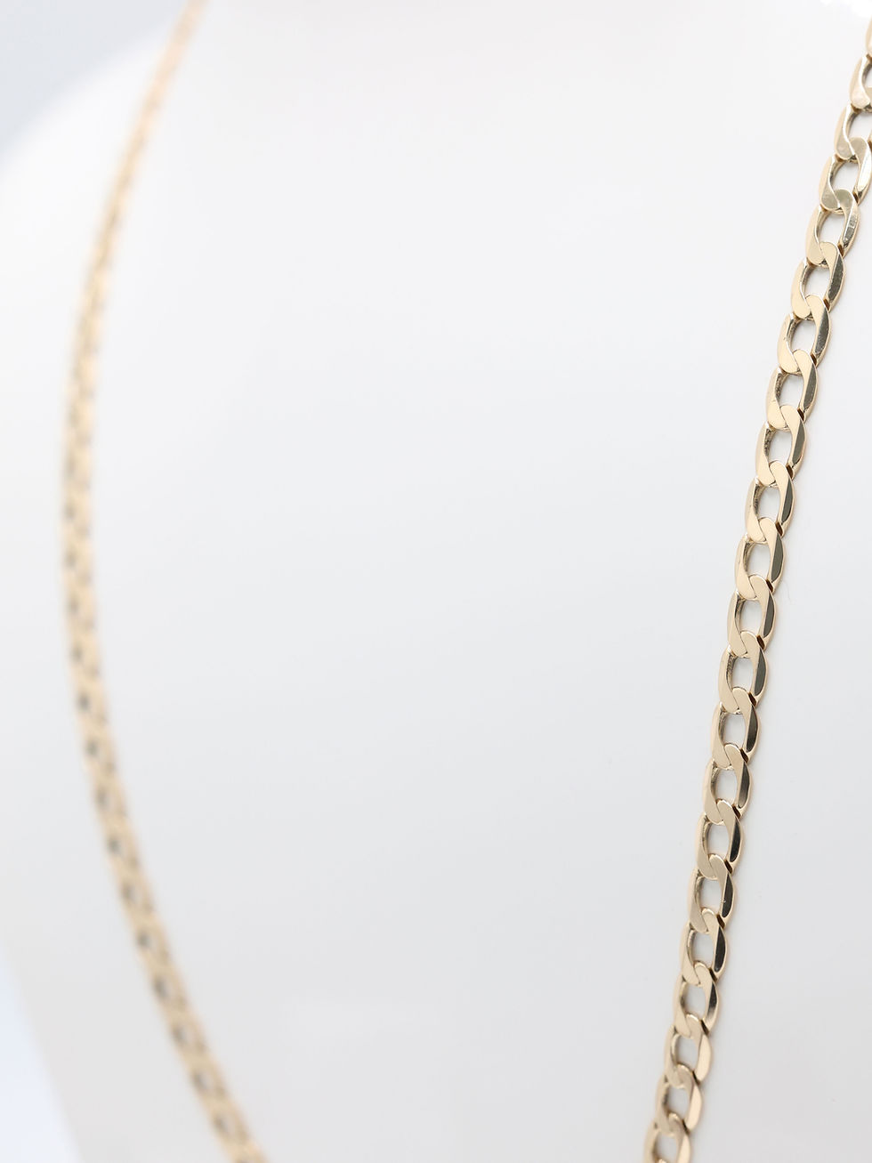 Thumbnail: 9ct Yellow Gold Flat Curb Link Chain  21"