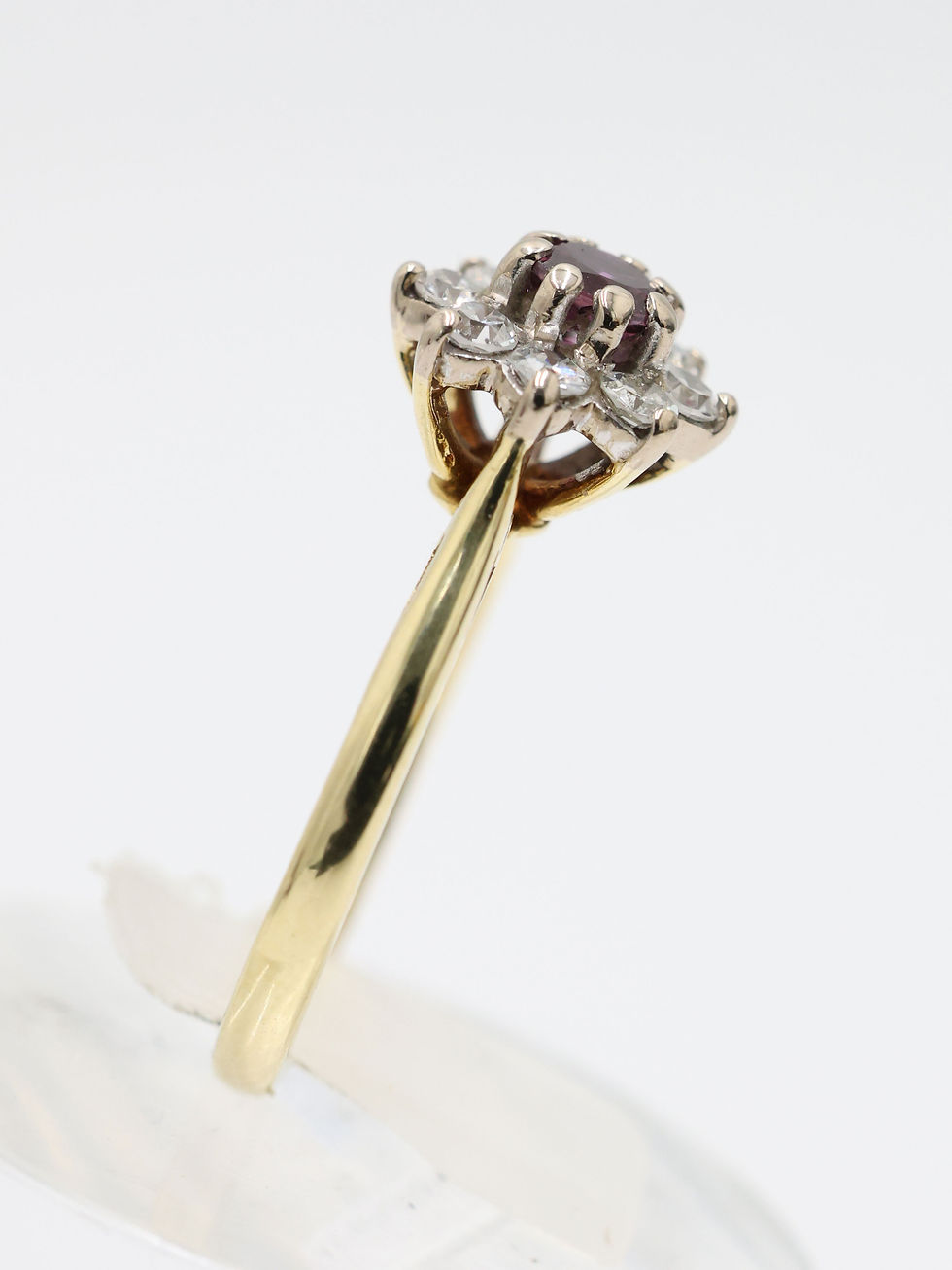 Thumbnail: 18ct Yellow Gold Purple Sapphire & Diamond Cluster Ring