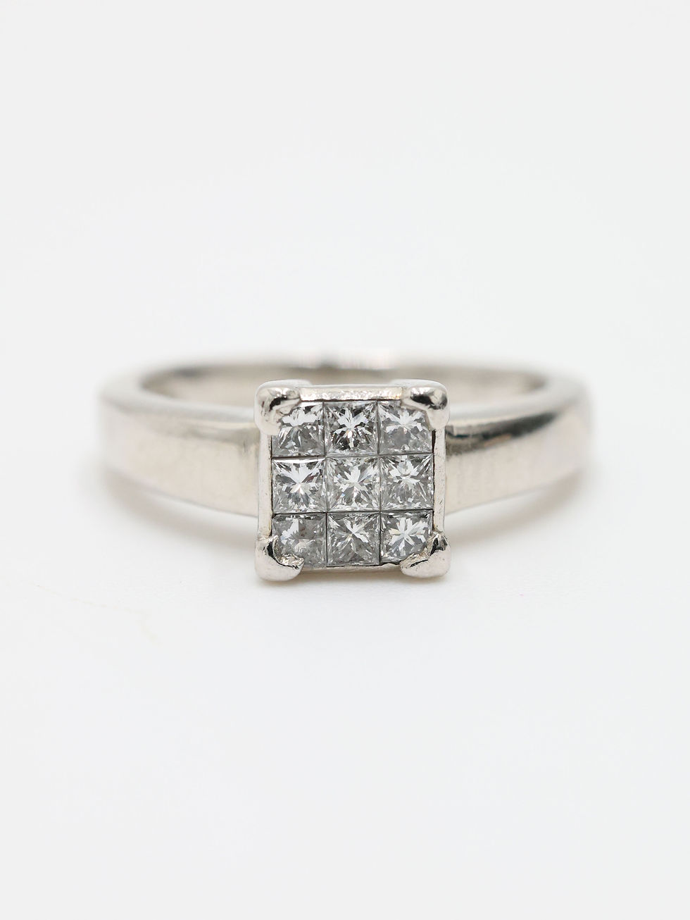 Thumbnail: Platinum 1/2 Carat Princess Cut Diamond Square Top Ring
