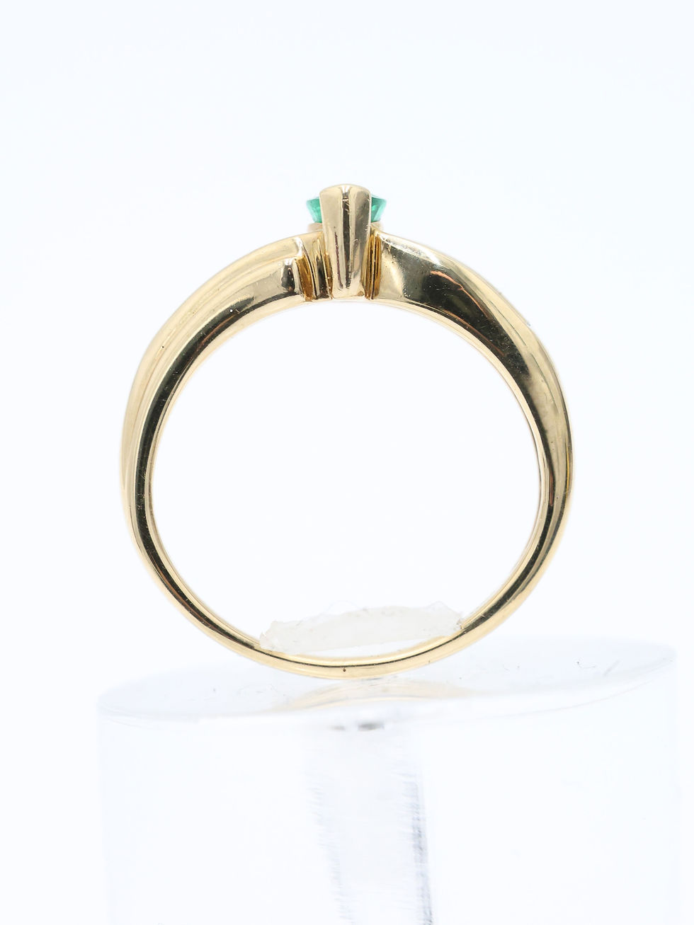Thumbnail: 14ct Yellow Gold Marquise Emerald & Diamond Shoulders Ring