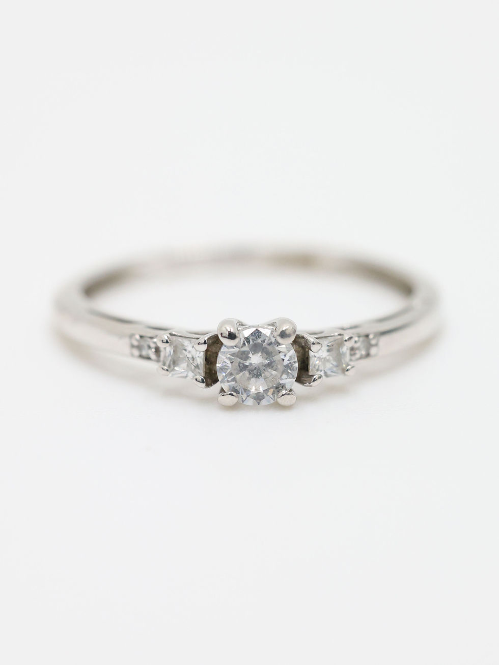 Thumbnail: 9ct White Gold 5 Mixed Stone CZ Ring