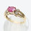 Thumbnail: 9ct Yellow Gold Oval Cut Pink Sapphire & Diamond Cocktail Ring