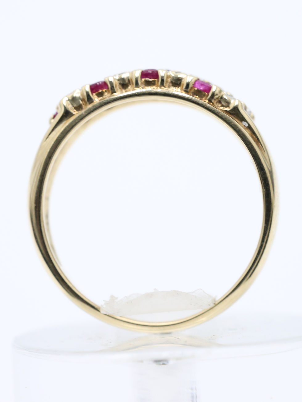 Thumbnail: 9ct Yellow Gold Ruby & Diamond Diagonal Ring