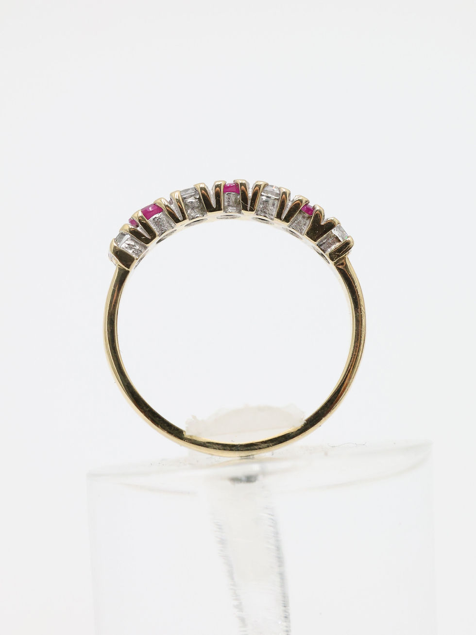 Thumbnail: 9ct Yellow Gold Ruby & Diamond Half Eternity Ring