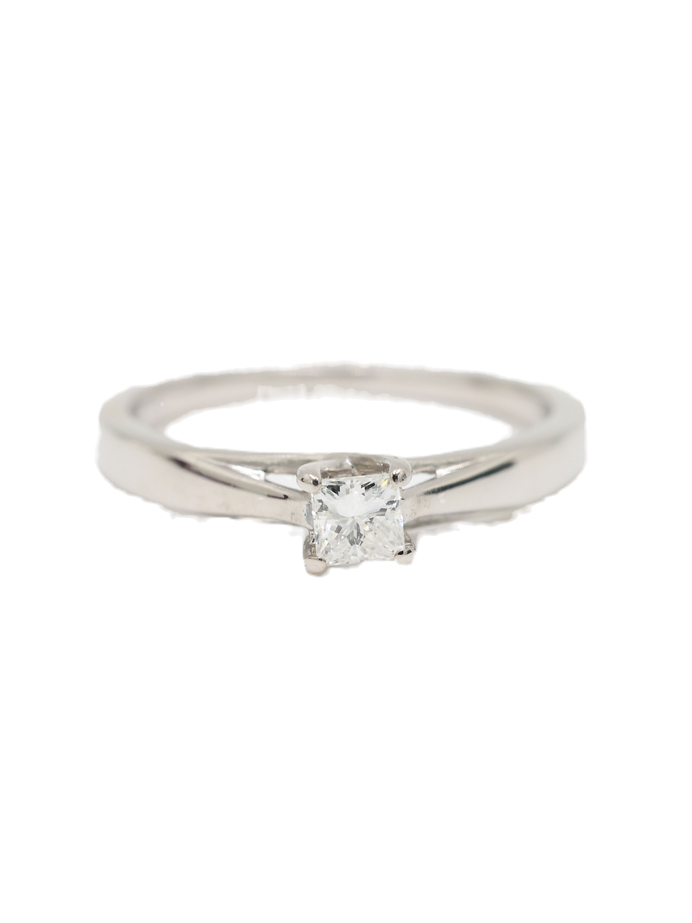 Thumbnail: 18ct White Gold 1/4 Carat Diamond Princess Cut Solitaire Ring