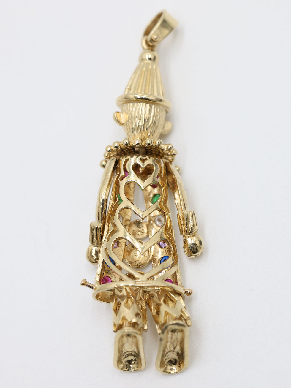 Thumbnail: 9ct Yellow Gold Large Moveable Gem Set Clown Pendant