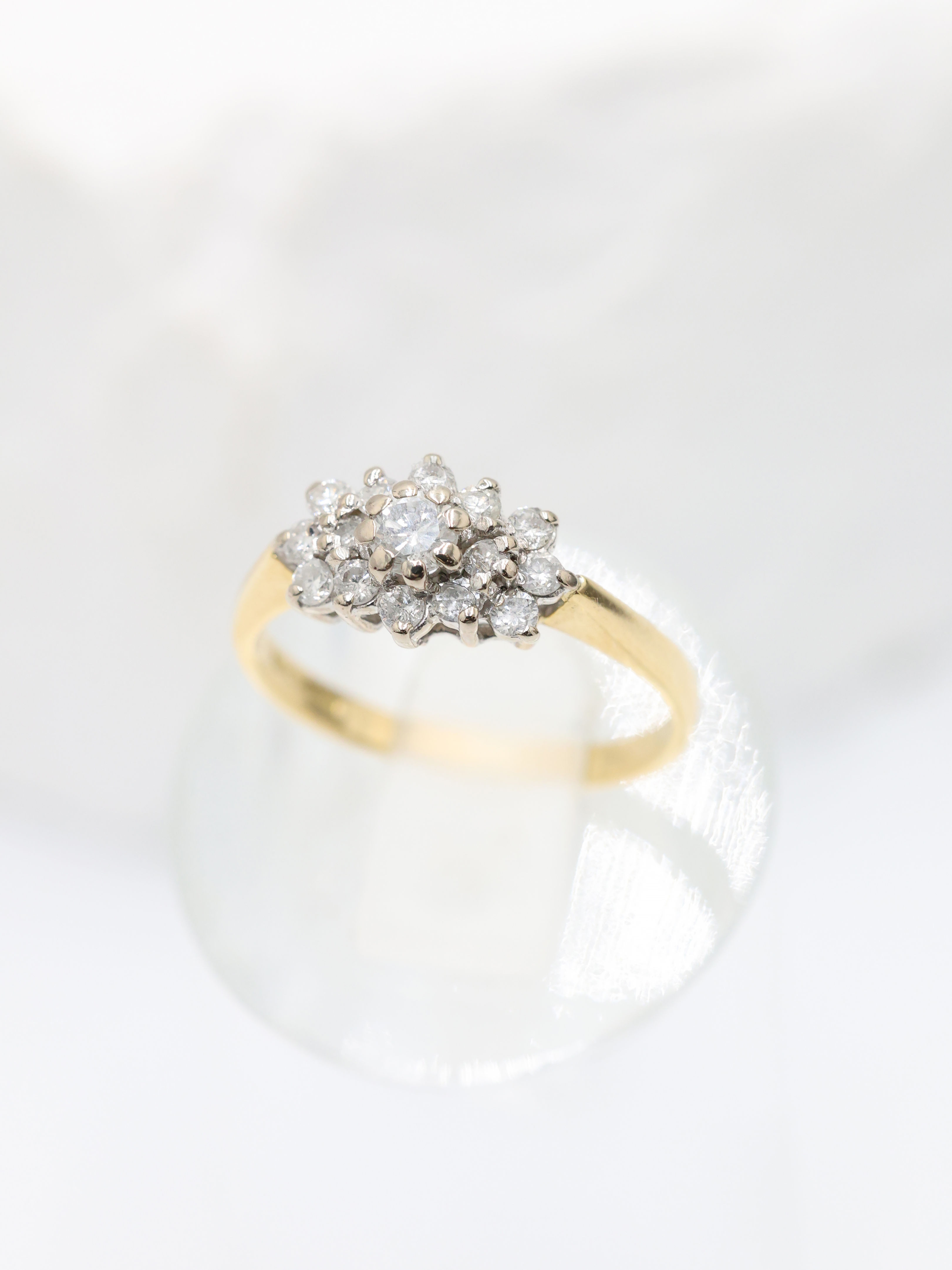 18ct Yellow Gold 1/2 Carat Diamond Cluster Ring