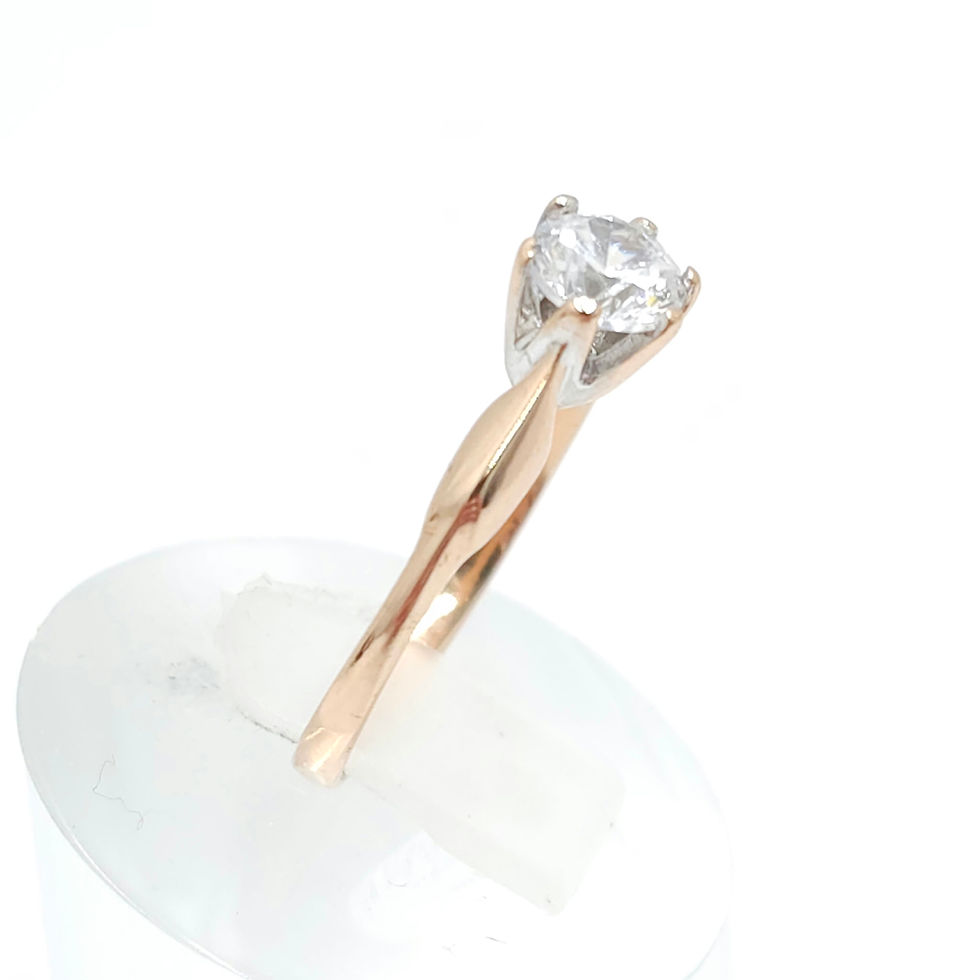 Thumbnail: 14ct Rose Gold Cubic Zirconia Solitaire Ring