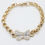 Thumbnail: 9ct Yellow Gold CZ Butterfly Belcher Link Bracelet   7.5"