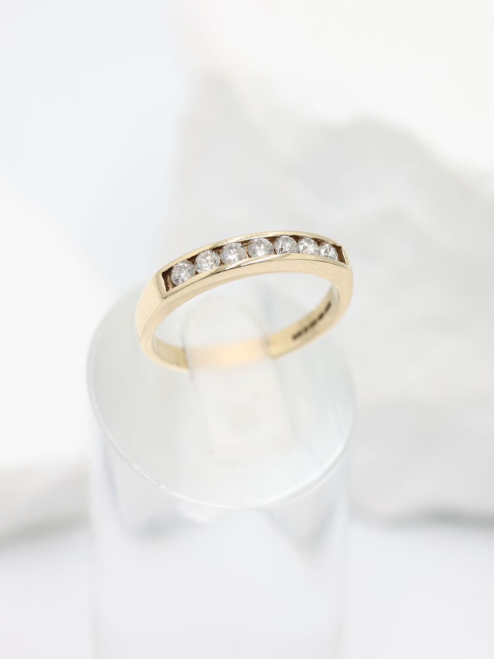 9ct Yellow Gold 1/4 Carat Diamond Half Eternity Ring